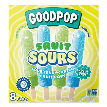 GoodPop Fruit Sours Pops Variety Pack - Green Apple & Lemonade