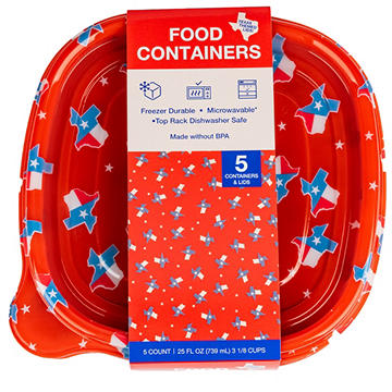 Acadian Trading Texas Flag Food Containers - Red
