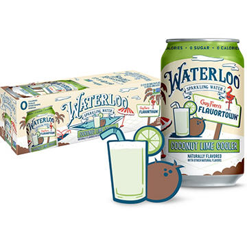 Waterloo Guy Fieri's Flavortown Coconut Lime Cooler Sparkling Water 12 pk Cans