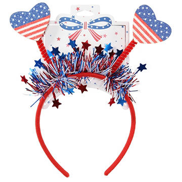 Fantasia Accessories Patriotic Headband - Flag Printed Hearts