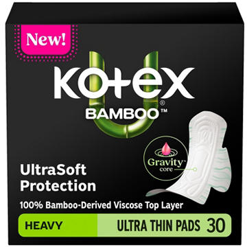 Kotex Bamboo Ultra Thin Pads with Wings - Heavy Absorbency