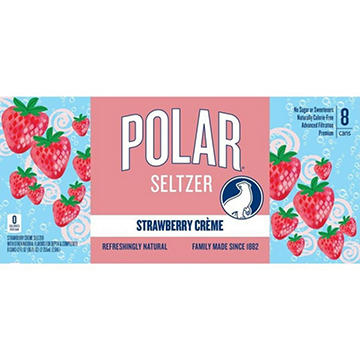 Polar Seltzer Water Strawberry Créme 8 pk Cans