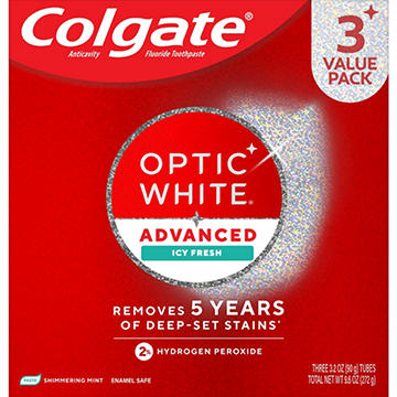 Colgate Optic White Advanced Toothpaste - Icy Fresh , 3 pk