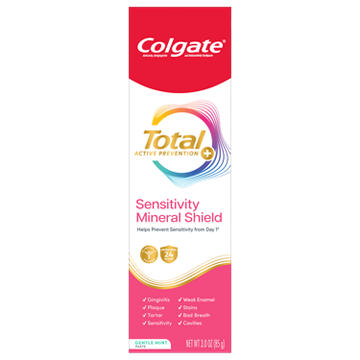 Colgate Total Active Prevention Sensitivity Mineral Shield Toothpaste - Gentle Mint