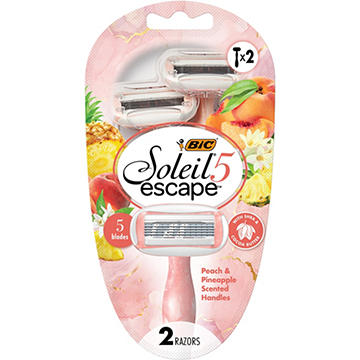 BIC Soleil Women's Razors 5 Blade Escape - Peach & Pineapple