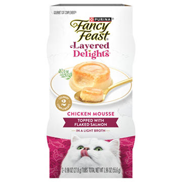Fancy Feast Purina Layered Delights Wet Cat Treats - Chicken Mousse With Salmon