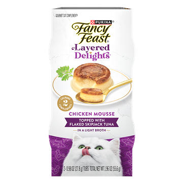 Fancy Feast Purina Layered Delights Wet Cat Treats - Chicken Mousse With Tuna