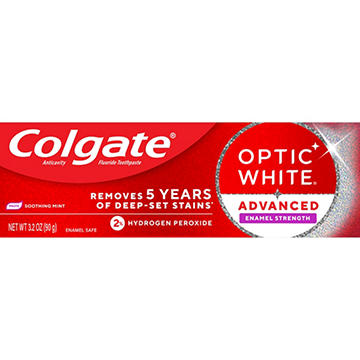 Colgate Optic White Advanced Enamel Strength Toothpaste with 2% Hydrogen Peroxide - Soothing Mint
