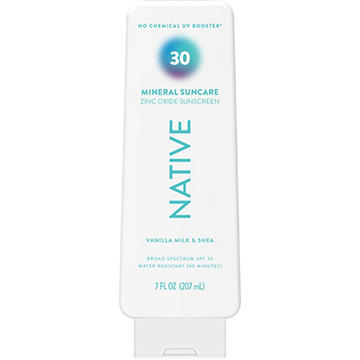 Native Mineral Zinc Oxide Sunscreen Lotion - SPF 30, Vanilla Milk & Shea