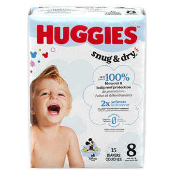Huggies Snug & Dry Diapers - Size 8 (46+ lbs)