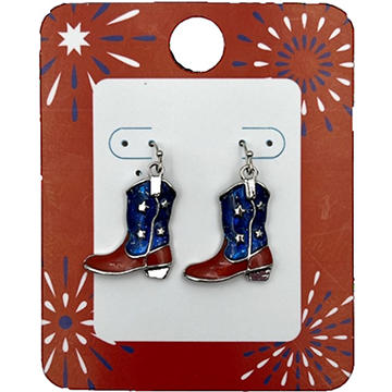 K&M Accessories Patriotic Stars & Boots Earrings
