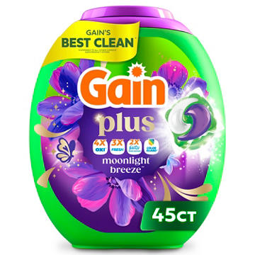 Gain Plus Super Flings Liquid Washing Detergent Pacs - Moonlight Breeze Scent