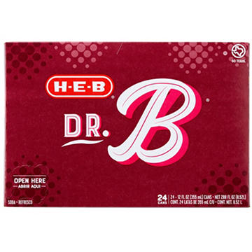 H-E-B Dr. B Soda 24 pk Cans