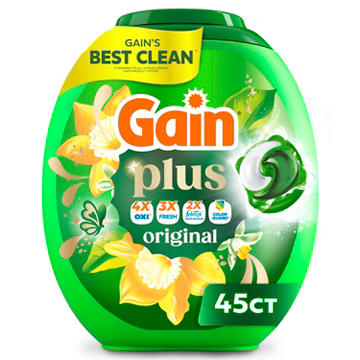 Gain Plus Super Flings Liquid Washing Detergent Pacs - Original Scent