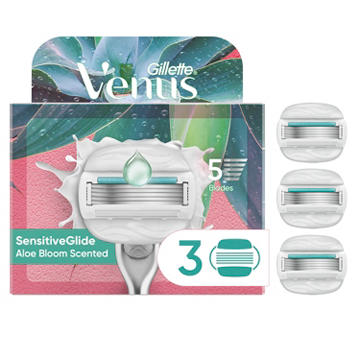 Venus SensitiveGlide Women's Refill Razor Cartridges for Sensitive Skin, Aloe Bloom Scent