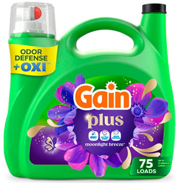 Gain Liquid Laundry Detergent with Oxi, 75 Loads - Moonlight Breeze Scent