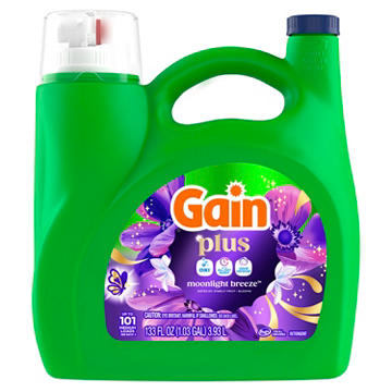 Gain Plus Liquid Laundry Detergent, 101 Loads - Moonlight Breeze