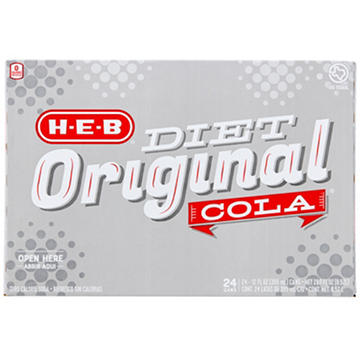 H-E-B Diet Original Cola 24 pk Cans