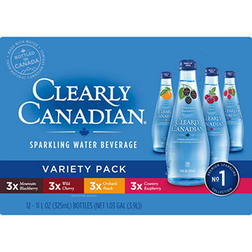 Clearly Canadian Sparkling Water Variety Pack 12 pk Bottles