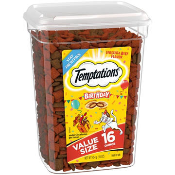 Temptations Crunchy and Soft Cat Treats - Birthday Lobster & Beef Value Size