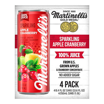 Martinelli's Sparkling Apple Cranberry 100% Juice 4 pk Cans