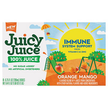 Juicy Juice Immune System Support 100% Juice 8 pk Boxes - Orange Mango