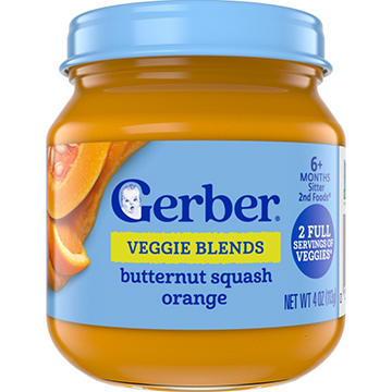 Gerber Veggie Blends Stage 2 Baby Food - Butternut Squash & Orange