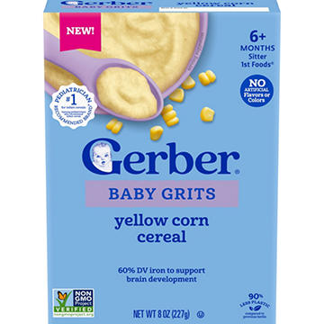 Gerber Stage 1 Baby Grits - Yellow Corn Cereal