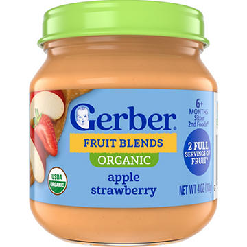 Gerber Organic Fruit Blends 2nd Baby Foods - Apple Strawberry