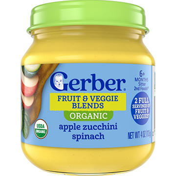 Gerber Organic Fruit & Veggie Blends - Apple Zucchini Spinach