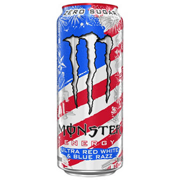 Monster Energy Zero Sugar Ultra Red White & Blue Razz Energy Drink