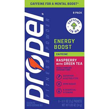 Propel Fitness Powder Energy Boost Stick Packs - Raspberry Green Tea