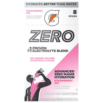 Gatorade Zero Sugar Advanced Hydration Stick Packs - Strawberry Ice