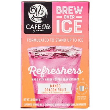 CAFE Olé by H-E-B Brew Over Ice Mango Dragon Fruit Refreshers Single Serve Cups