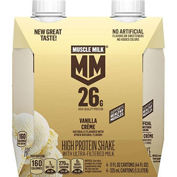 Muscle Milk 26g Protein Shake 4 pk Catons - Vanilla Creme