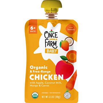 Once Upon a Farm Organic & Free Range Chicken Baby Pouch with Apple & Coconut Milk