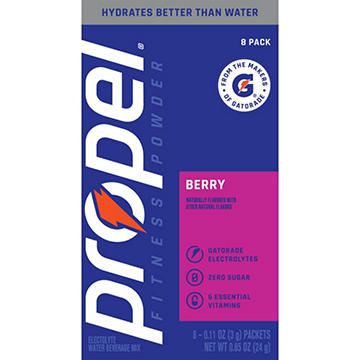 Propel Fitness Powder Electrolyte Stick Packs - Berry