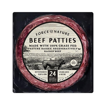 Force of Nature 100% Grass Fed Beef Patties