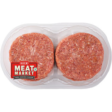 H-E-B Meat Market Beef & Pork Steakhouse Seasoned Burger Patties