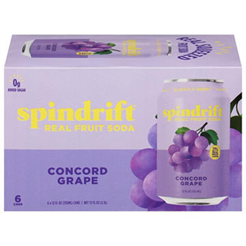 Spindrift Concord Grape Fruit Soda 6 pk Cans