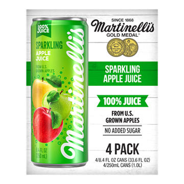 Martinelli's Gold Medal No Added Sugar Sparkling Apple Juice 4 pk Cans