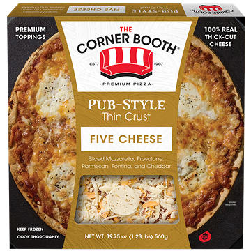 The Corner Booth Five Cheese Pub Style Thin Crust Pizza