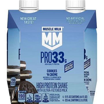 Muscle Milk Pro 33g Protein Shake 4 pk Cartons - Cookies 'N Creme