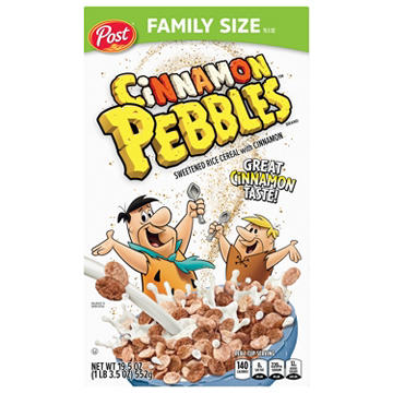 Post Cinnamon Pebbles Cereal - Family Size