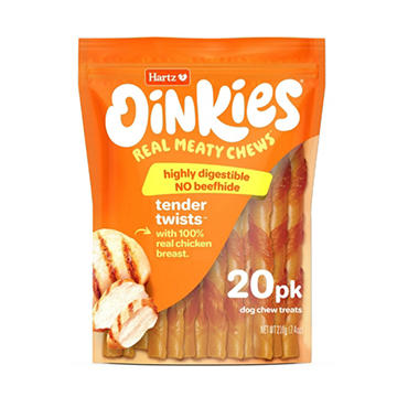 Hartz Oinkies Tender Twists Dog Chew Treats