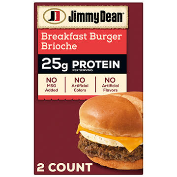 Jimmy Dean Breakfast Burger Brioche 25g Protein Frozen Sandwiches