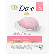 Dove Beauty Bar Pink Gentle Skin Cleanser, 2 Bars