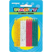 unique Party Colors Assorted Birthday Glitter Candles