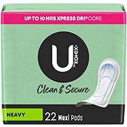 U by Kotex Clean & Secure Maxi Pads - Heavy Absorbency