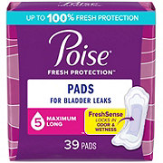 Poise Long Incontinence & Postpartum Pads - 5 Drop Maximum - Shop  Incontinence at H-E-B